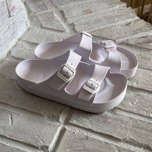 White Double Strap Sandals